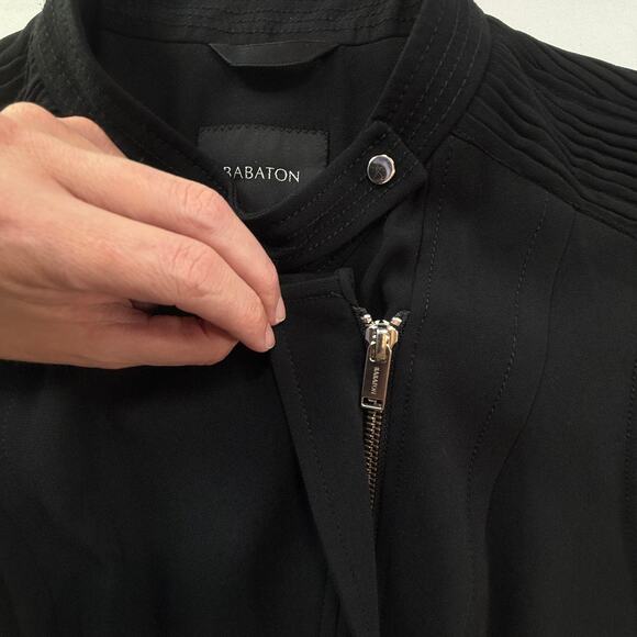 ARITZIA BABATON Redford Moto Vest Black Drapey Crepe Sleeveless Biker Vest SZ 6 - Picture 4 of 16